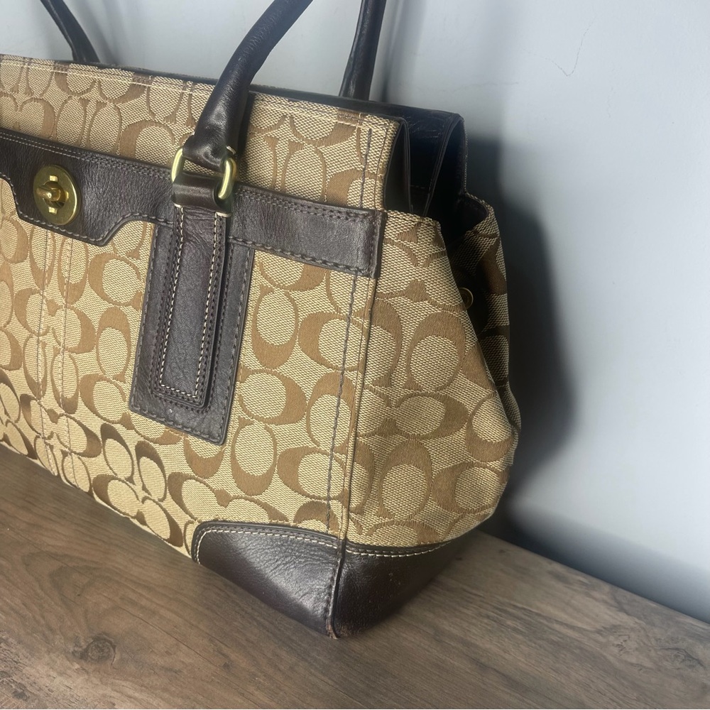 Vintage brown Coach signature Hampton purse handbag - Picture 4 of 9
